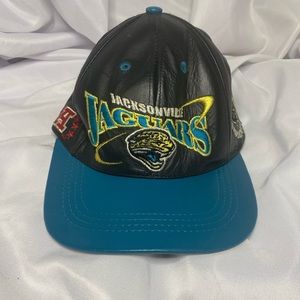 Vintage PRO ELITE JACKSONVILLE JAGUARS Football NFL Leather Adjustable Hat Cap